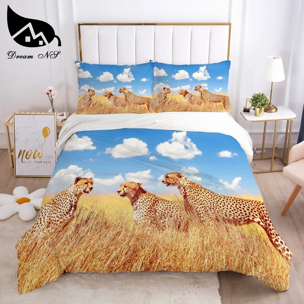 

Dream NS Black Wolf Big Cat Cheetah roupa de cama Bedding Home Textiles Set Queen Bedclothes Duvet Cover Pillowcase Bedding Sets