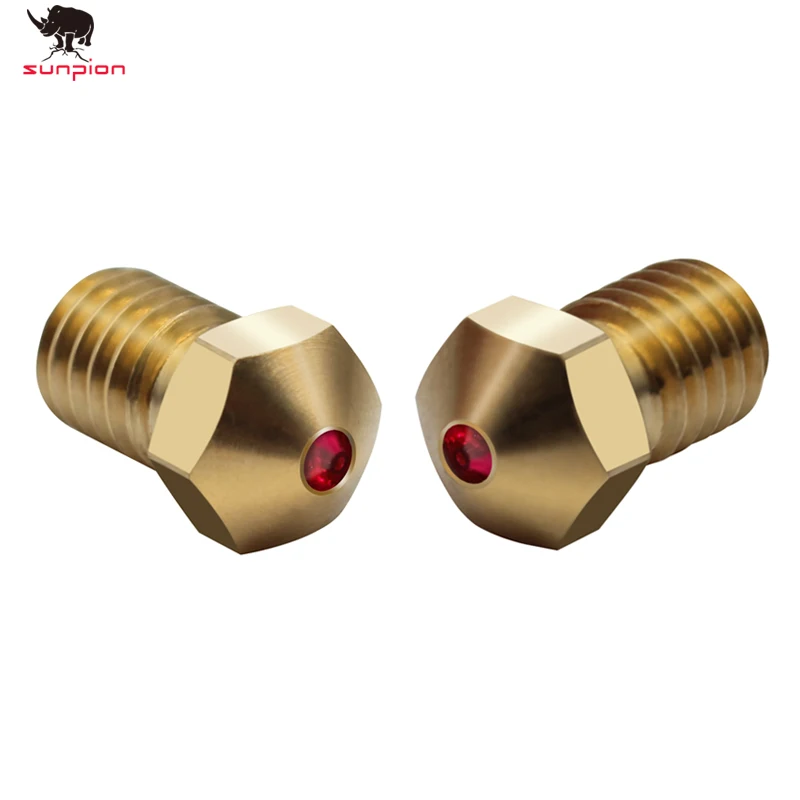 3d printer parts high temperature titanium alloy e3d sapphire ruby nozzle v6 1 75mm nozzles 0 4mm for petg abs pet peek nylo free global shipping