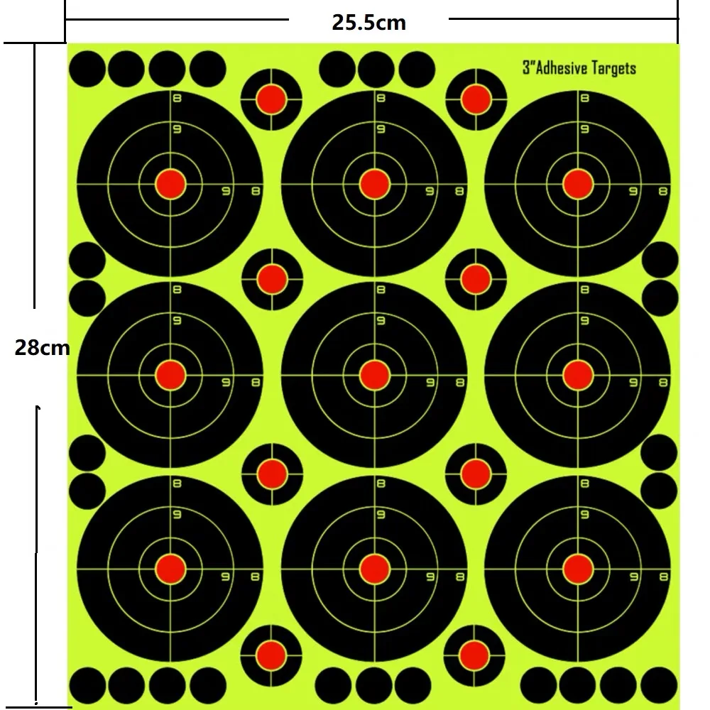 

90 Paper Targets Splash Flower Target 3-inch Adhesive Reactivity Shoot Target Aim For Gun / Rifle / Pistol /Binders Targete Sets