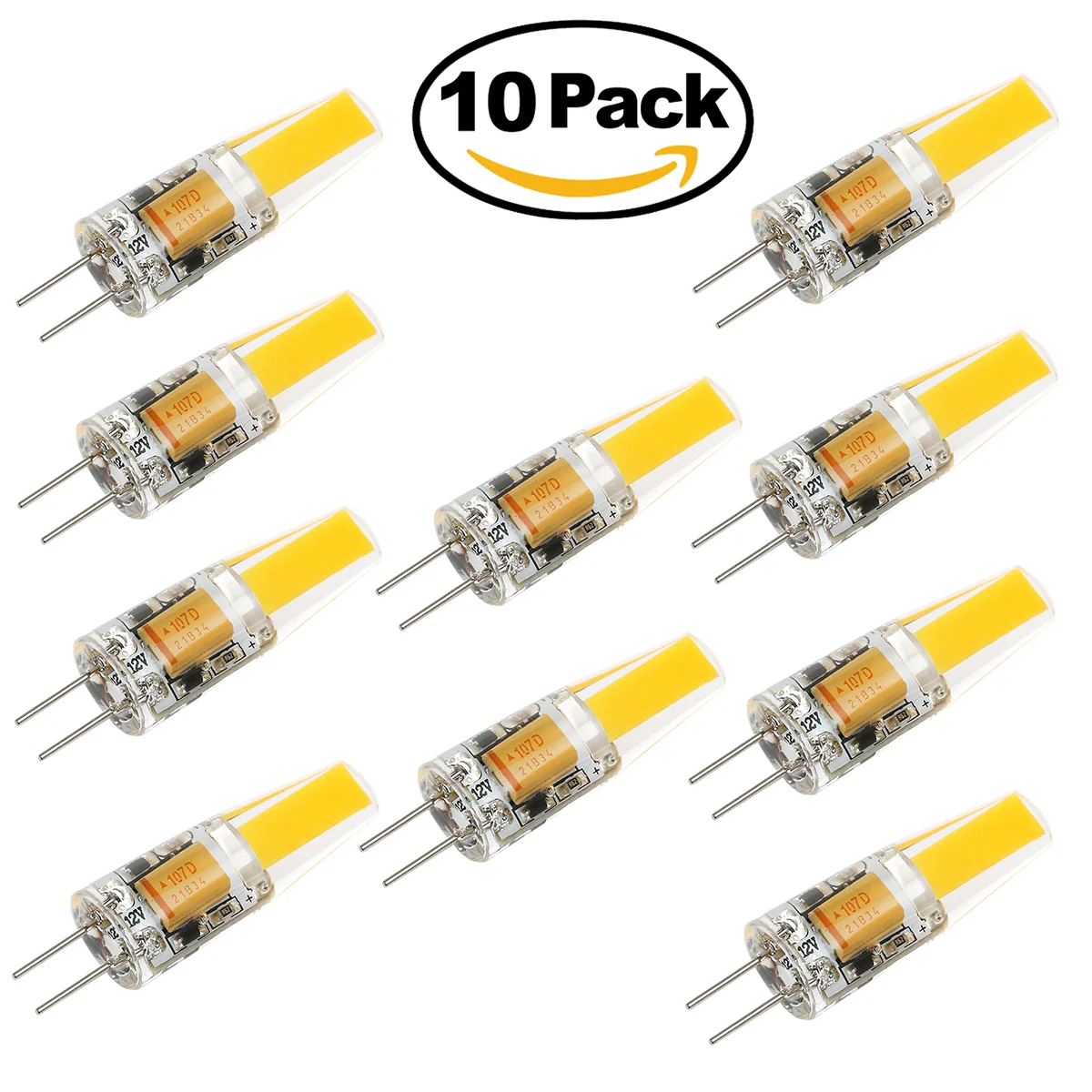 

LEORX 10 шт. AC / DC 12 В (10-20 в) 2 Вт 2600-2900 лм 1505-K COB светодиодный ные лампы (теплый белый) q5