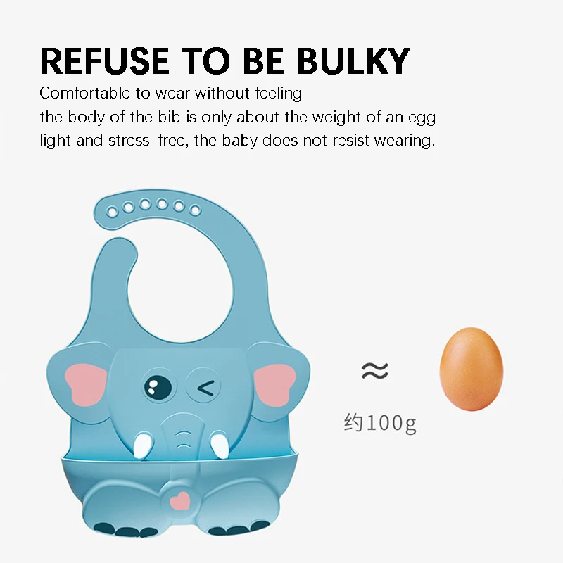 

2pc Baby Bibs Silicone Waterproof Bibs for Toddlers Pocket Lightweight Soft Comfortable Adjustable Snaps Bibs Easily Wipe Clean