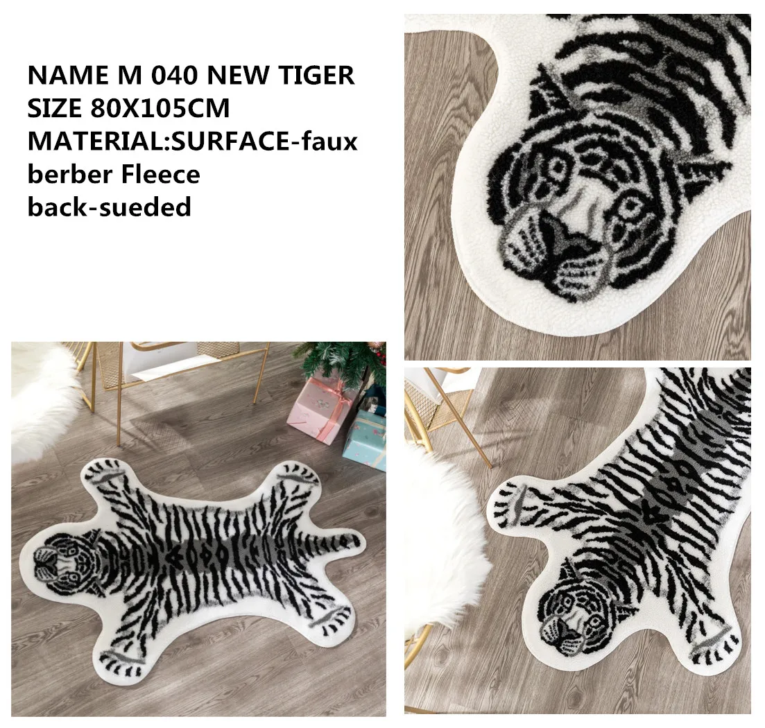 tiger special sale Коврик с леопардовым принтом, корова, леопард, тигр, принт из воловьей кожи, искусственная кожа, нескользящий коврик, 94x100 см, ковер с животным принтом для ho - Цвет: tiger special sale