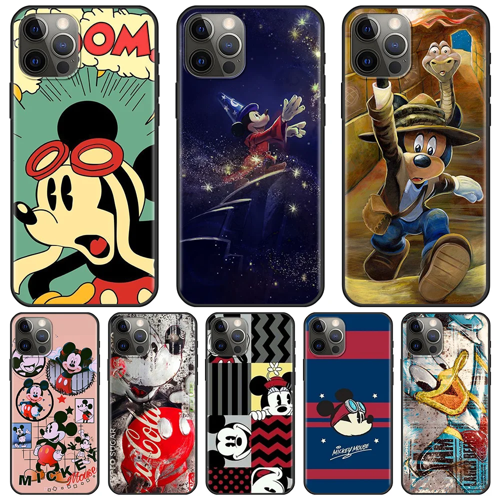 

Disney mickey mouse Case For Apple iPhone 12 13 Pro Max Mini SE 2020 XR Cover Silicone Fundas Coque