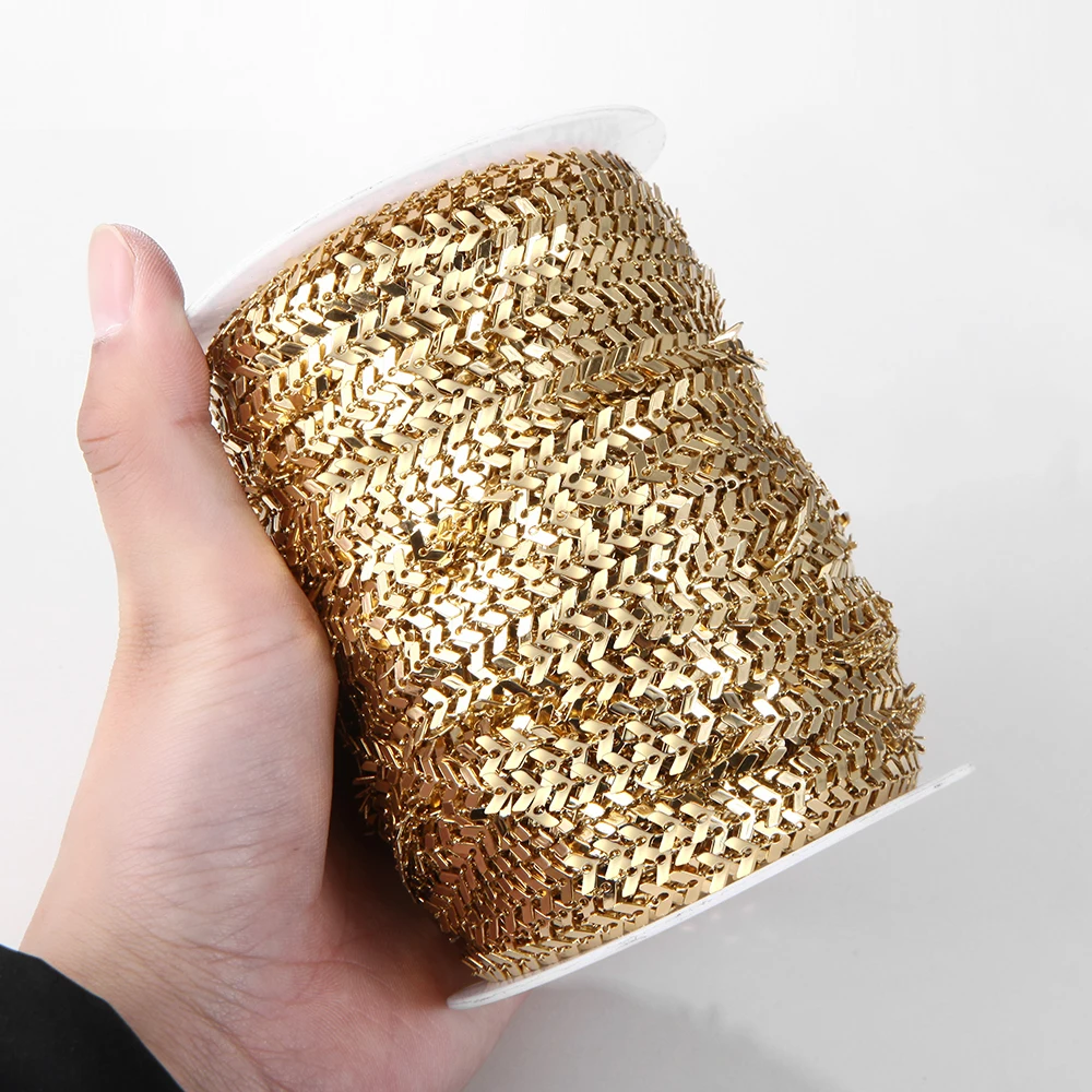 

1Meter Stainless Steel Width 6.2mm Arrow Aircraft Chain Gold Color For Bracelets Necklace Anklet DIY Jewelry Making Supplies
