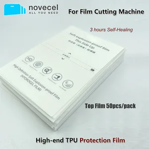 50pc screen protector hydrogel film 3 hours scraches self healing for all mobile phone front glass film cutting machine cutter free global shipping