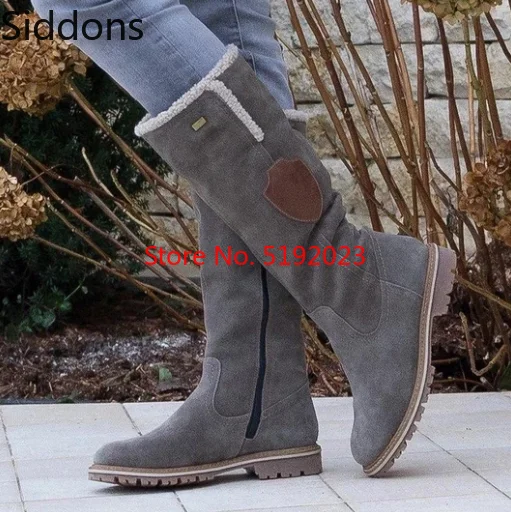 

Hot Selling Snow Boots Women Ladies Fashion Flat Round Toe Woman Leather Shoes 2020 Winter Large Size 34-43 Platform Boots D320