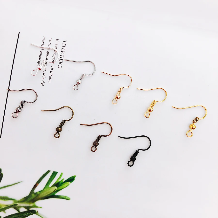 100 шт./лот цветные модные дешевые бусины железные застежки крючки для ушей с