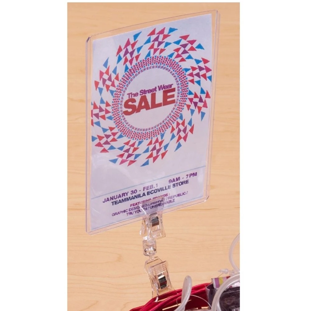 

POP Price Label Card Holders Display Merchandise Sign Signage Paper Promotion Clear Small In Retail Shop 4“ X 6" Signs Sleeve