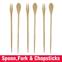 bamboo spoon fork spork a pair of chopstick with fork and spoon natural bamboo for home and kiitchen and restaurant