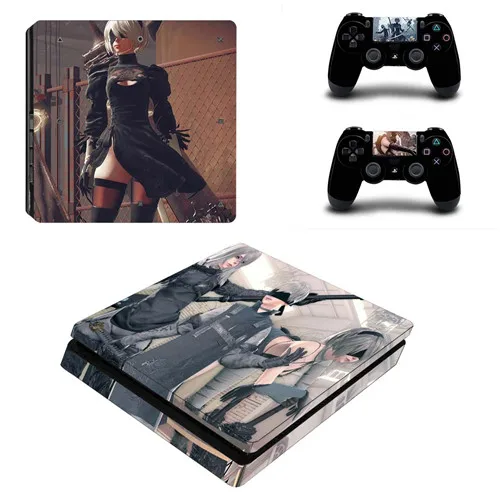 P4SQB0182 NieR Automata полное покрытие лицевые панели PS4 тонкая кожа Виниловая наклейка, стикер для консоли Playstation 4 и контроллеров PS4 Slim Skin - Цвет: P4SQB0182
