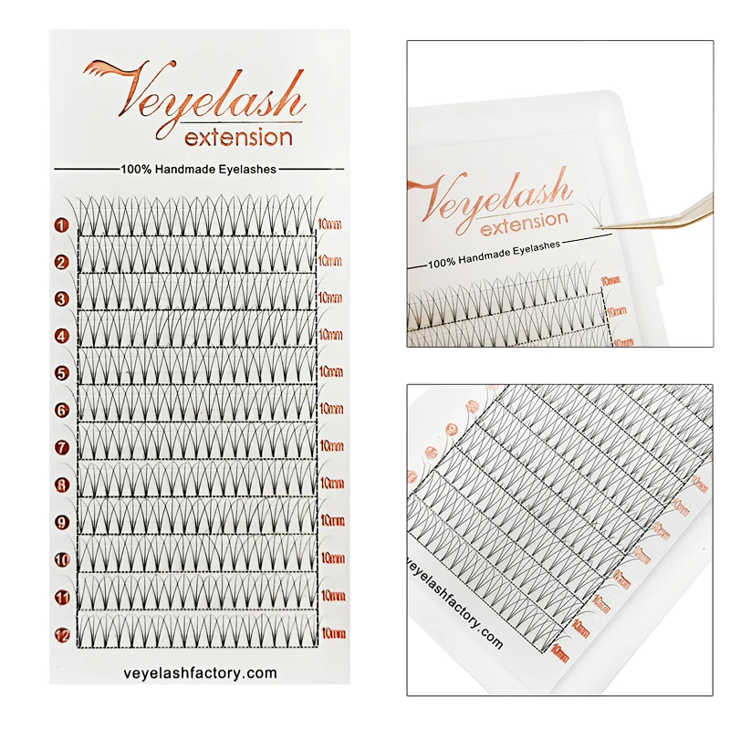 Veyelash 0,05/0,07/0,1 C/D локон короткой ножке в форме готовых поклонников русский объем ресниц для наращивания, искусственная норка наращивание ресниц макияж инструменты