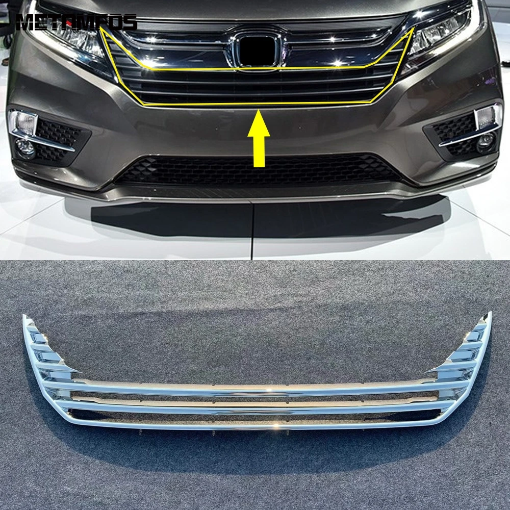 

For Honda Odyssey 2018 2019 2020 Chrome Front Center Grille Grill Cover Molding Trim Exterior Accessories Car Styling