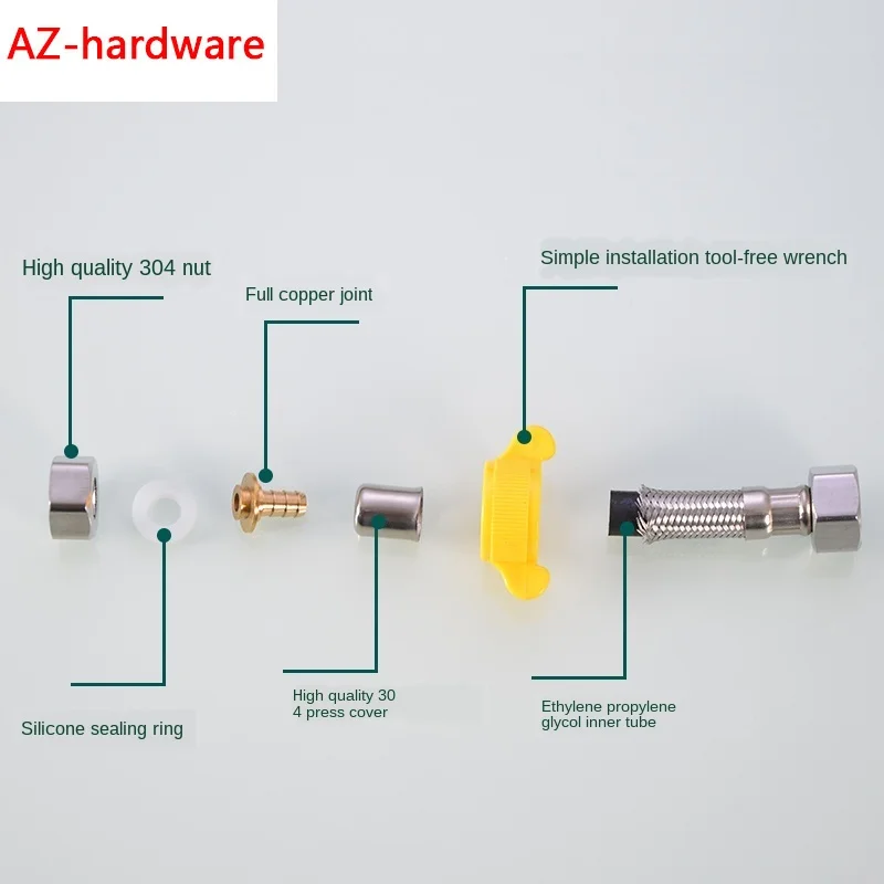 Плетеная труба из нержавеющей стали 304 впускной шланг для горячей и холодной воды