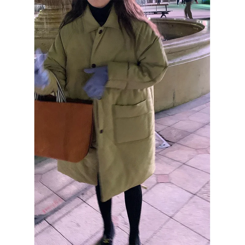 Пальто с хлопковой подкладкой женская зимняя новая куртка средней длины