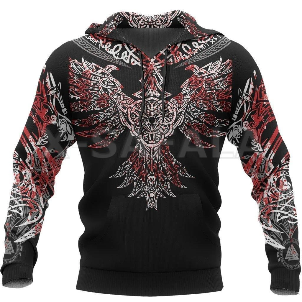 

Viking Huginn 3D All Print XS-7XL Hoodie Man Women Harajuku Outwear Zipper Pullover Sweatshirt Casual Unisex Jacket
