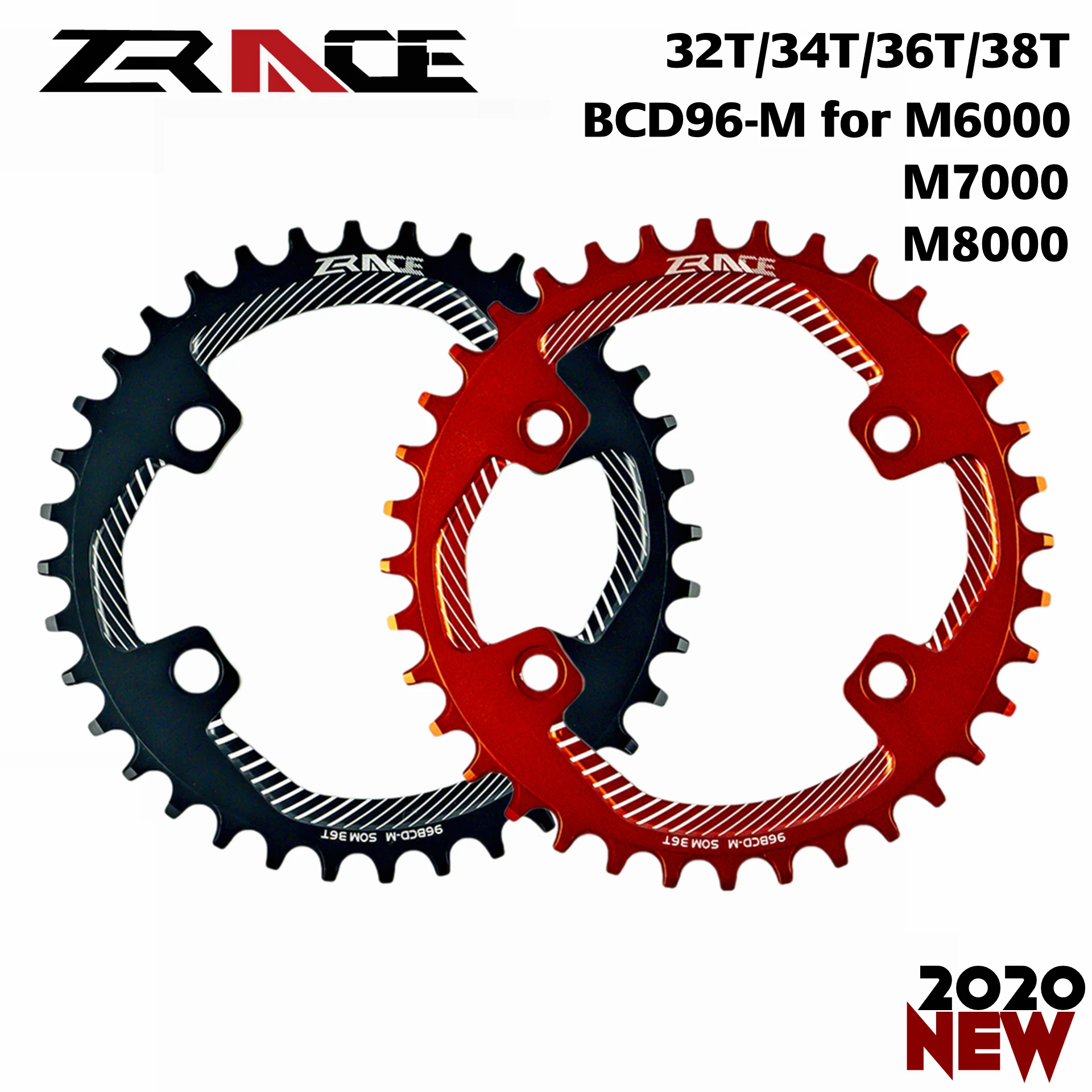 Цепная звезда ZRACE AL7075 CNC MTB круглая Узкие Широкие зубья 104BCD 96BCD 32T/34T/36T/38T для