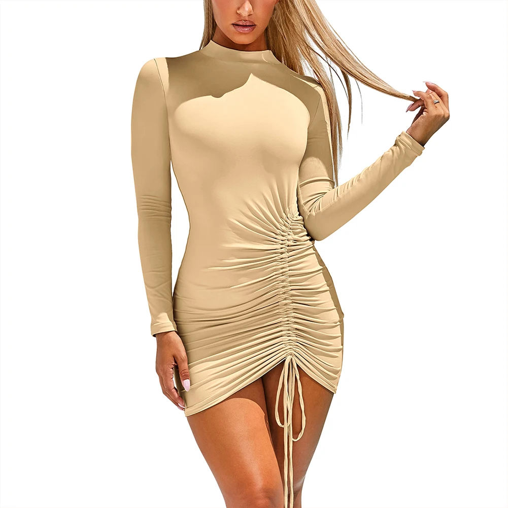 Женское сексуальное платье на завязках осенне-зимнее черно-белое короткое с