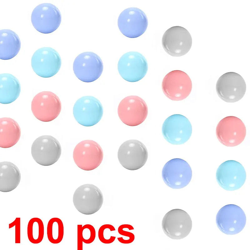 100 pcs 100 шт цветные пластиковые шарики для сухого бассейна, экологически чистые забавные игрушки для детей, мягкие шарики для детей, шарики диаметром 5,5 см - Цвет: 100 pcs