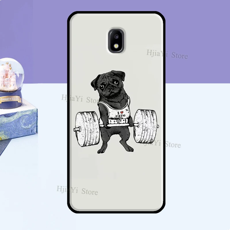 Funny Pug Lift Gym Cover For Samsung Galaxy A8 A6 A7 A9 2018 J8 J4 J6 Plus J1 A3 A5 2016 J3 J7 J5 2017 Case images - 3