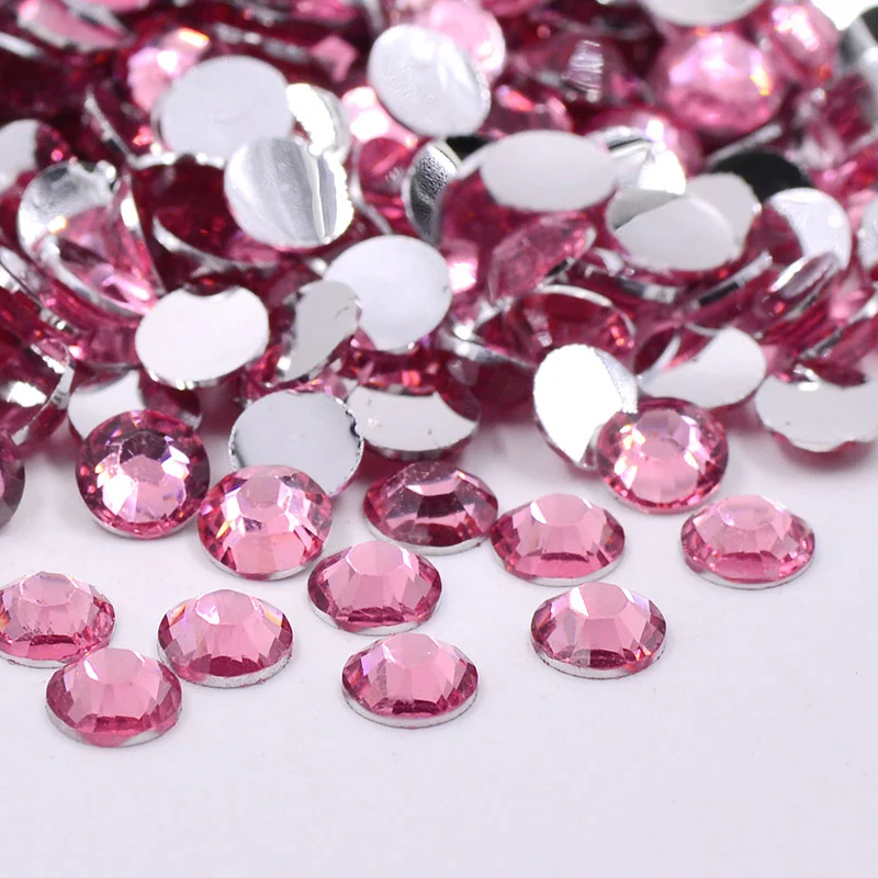 Dark Pink JUNAO, 2, 3, 4, 5, 6 мм, синие циркониевые Стразы AB из смолы с плоской задней поверхностью для ногтей, хрустальные камни, круглые бусины для скрапбукинга для ювелирных изделий - Цвет: Dark Pink