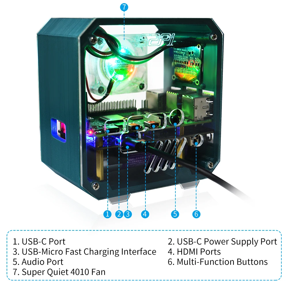 UPS V5 Plus Cover-ups With RTC Power Supply Device Ice Tower 3D Printer Case for Raspberry Pi 4B / 3B+ /3B | Компьютеры и офис