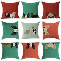 linen cotton dog design throw waist pillowcase cushion cover home sofa decor 18