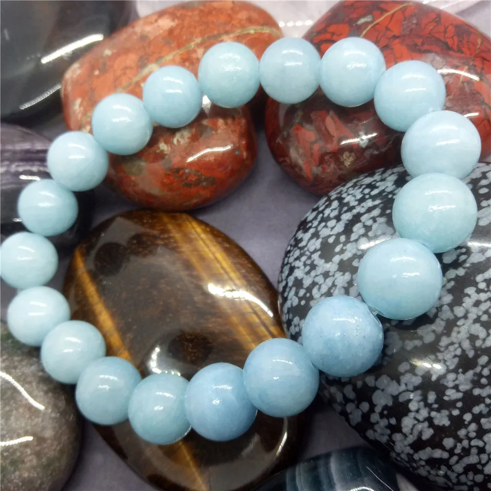 Синий желтый нефритовый Халцедон бусы Браслеты &amp амулеты ручной работы оптовая