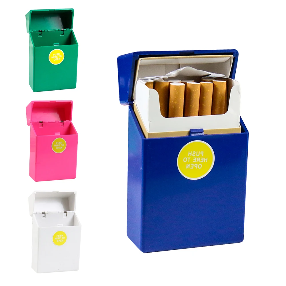 

20 Sticks Cigarette Case Tobacco Holder Plastic Automatic Flip Cover Smoking Case Accessories Pocket Storage Box Container