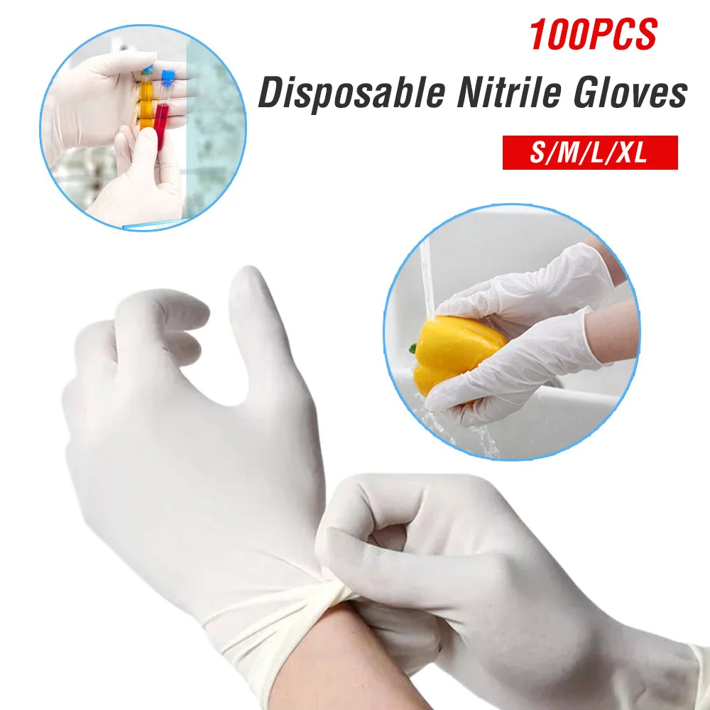 Одноразовые латексные перчатки 100 шт. XL большие нитриловые универсальные