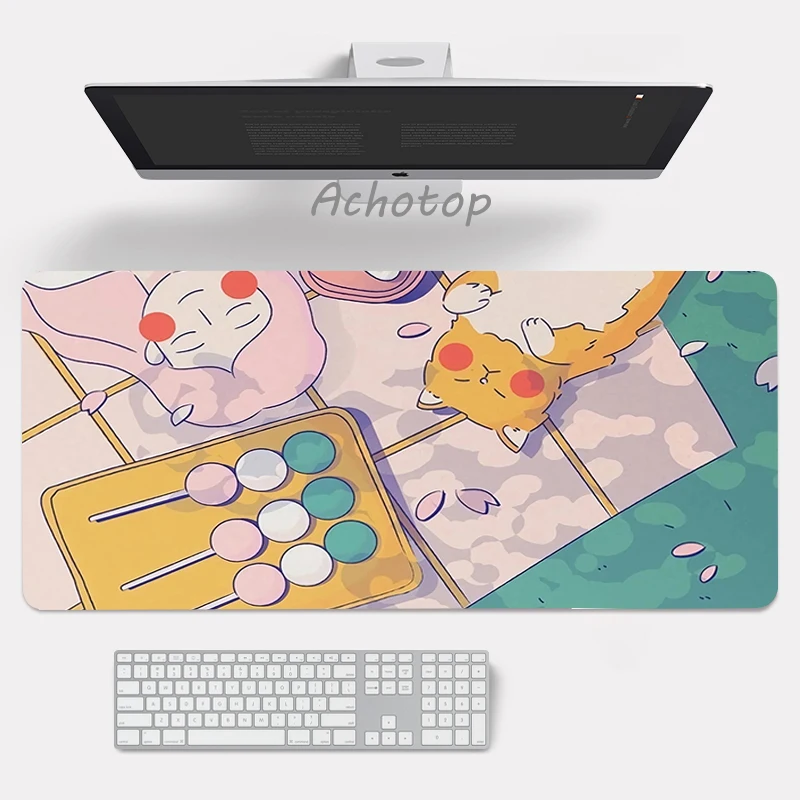 large anime pink mousepad gamer cute kawaii xxl gaming mouse pad rubber otaku locking edge big fashion laptop notebook desk mat free global shipping