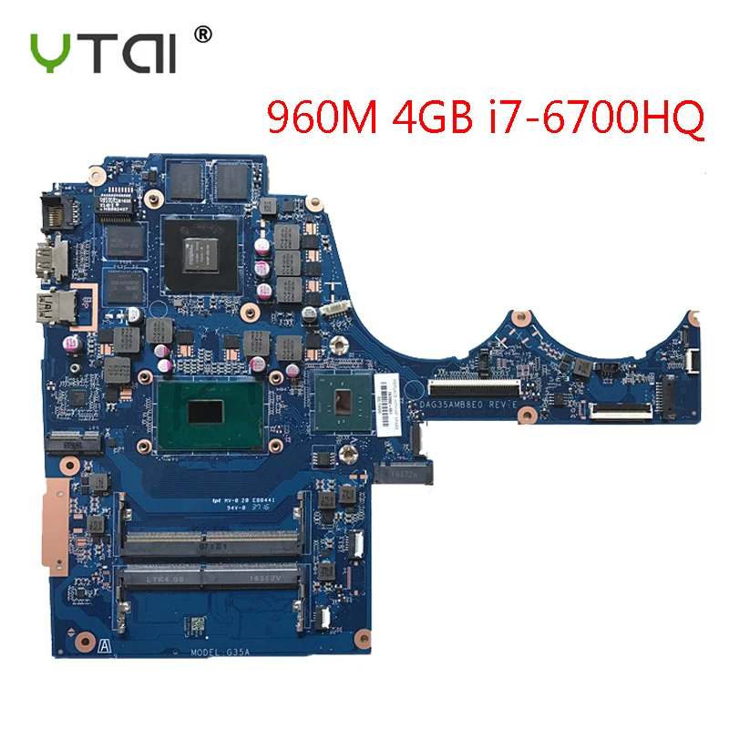 DAG35AMB8E0 для hp 15-AX020CA 15-AX 15-BC Материнская плата ноутбука 960 м 4 Гб i7-6700HQ 856678-601 860386-601 G35A тест неповрежденным