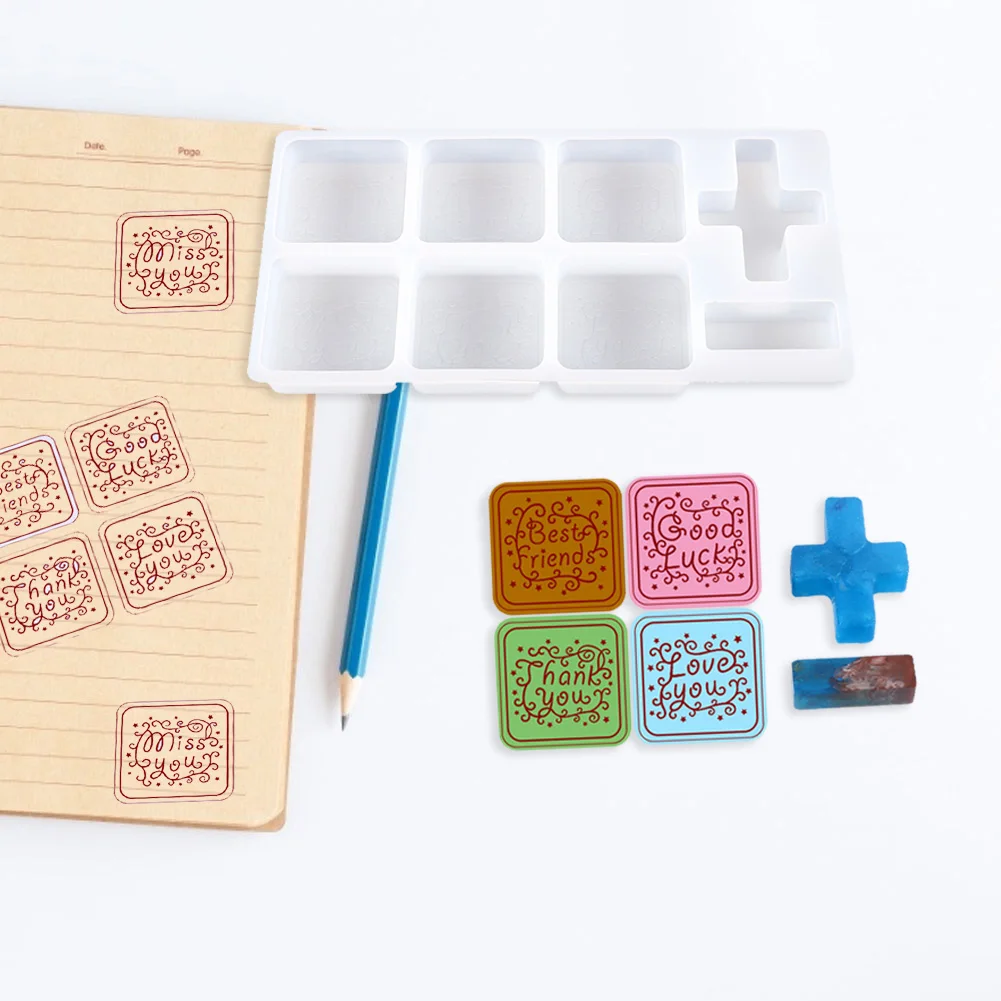 

Silicone Seal Stamps Molds DIY Manual Huateng English Mirror Printing Picture Crafts for Birthday Gifts Home Decoration