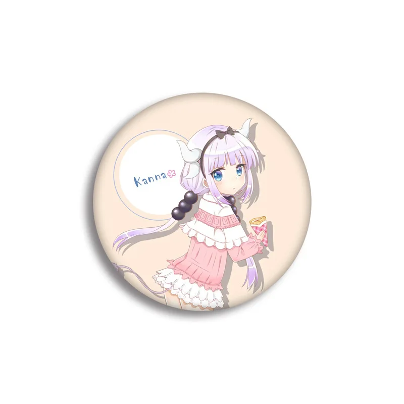 1 шт. 58 мм Kobayashi-san Chi no Maid Dragon KannaKamui супер милые девушки косплей использовать DIY значки акриловые значки брошь - Окраска металла: see chart