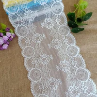 23cm lace elastic lace fabric ribbon for fabric wedding elastic lace decoration white large edge e1780