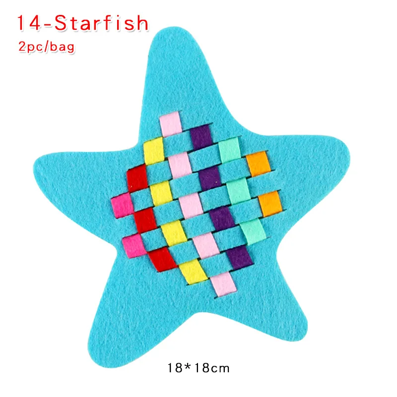 14-Starfish 2 шт. обучение в детском саду DIY пазл детские игрушки мультфильм нетканое плетение игрушки учебные материалы ручной работы художественные Классические игрушки - Цвет: 14-Starfish