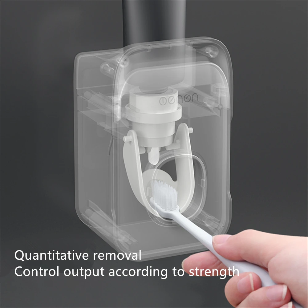

Wall-Mounted Punch-Free Toothpaste Holder Automatic Toothpaste Squeezer Toilet Racks Bathroom Accessories
