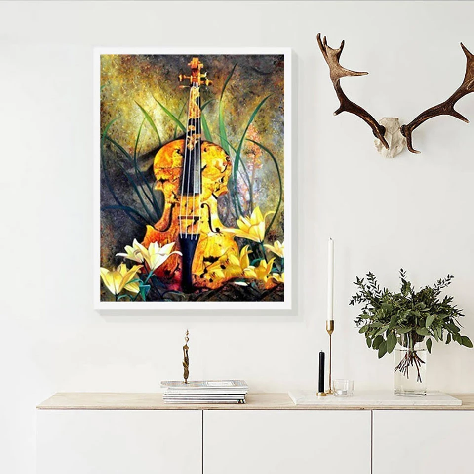 AZQSD Painting By Numbers On Canvas DIY Guitar Unique Gift Unframe Drawing Kits Abstract Art Home Decoration | Дом и сад