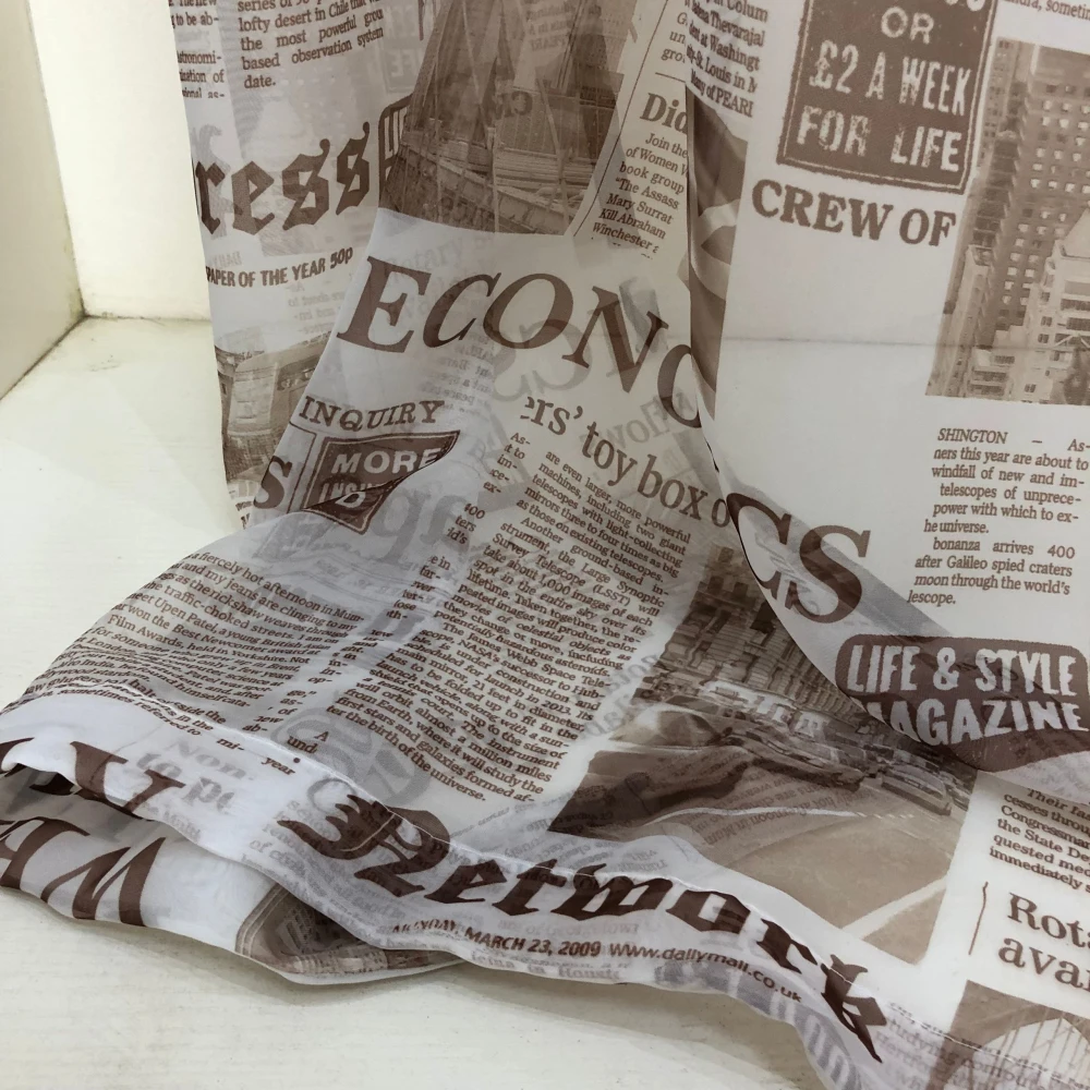 Классический газеты из вуали с принтом Шторы современный простой окна Экран