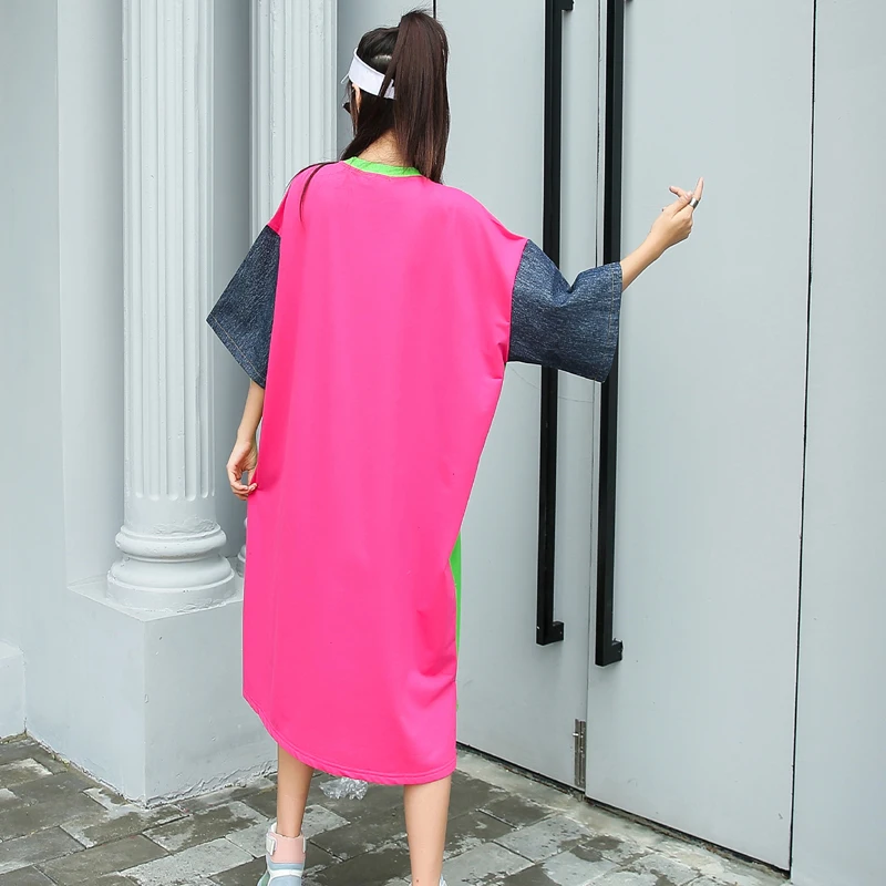 Женское джинсовое платье выше колена длинная юбка большого размера с