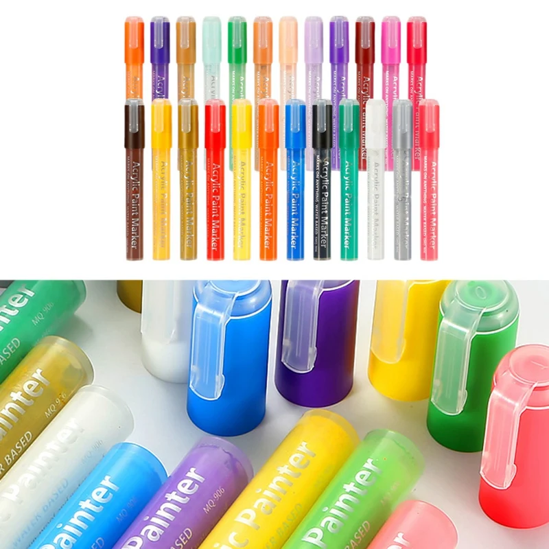 Фломастеры для рисования акриловыми красками 24 цвета|Фломастеры| |