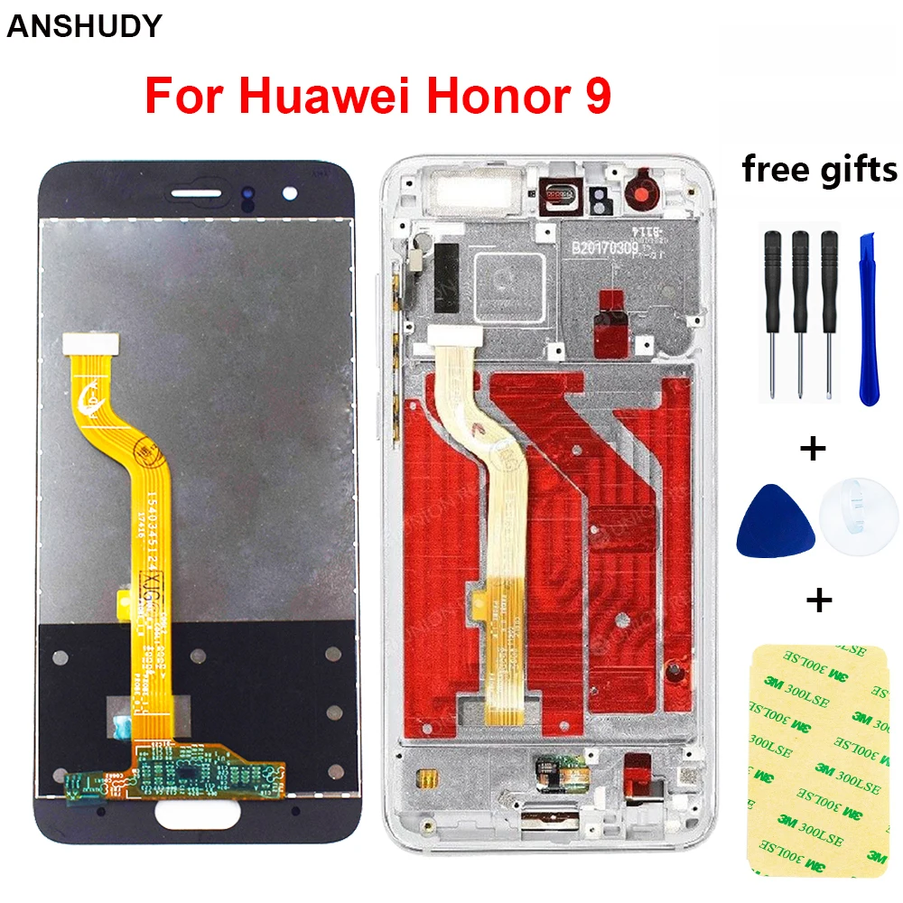 Для huawei Honor 9 ЖК дисплей Дисплей кодирующий преобразователь сенсорного экрана в