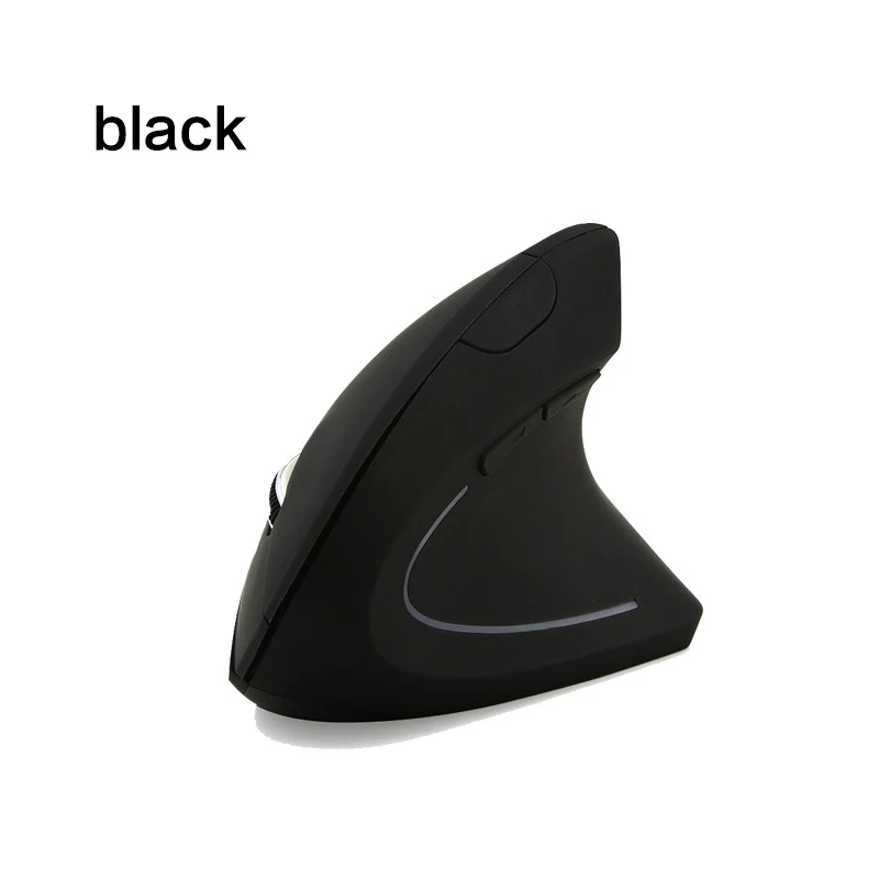 Black 2,4G беспроводная мышь эргономичная Вертикальная мышь Регулируемая dpi 800 1200 1600 6 кнопок Компьютерные Мыши с USB Приемником для ПК - Цвет: Black