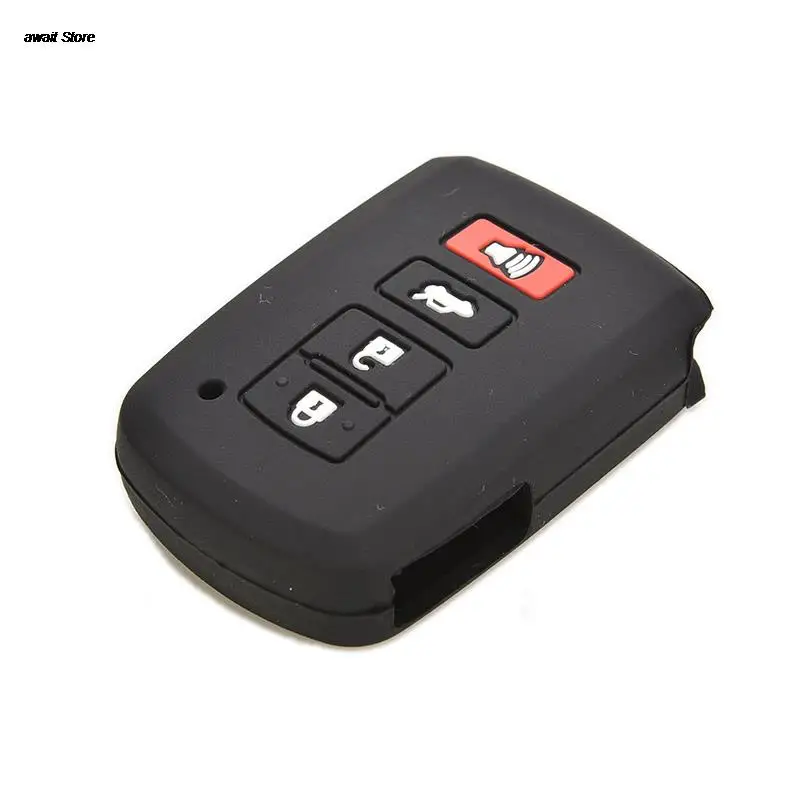 

2019 New Silicone Case Cover For Toyota Camry RAV4 Avalon Remote Smart Key 4 Button Black