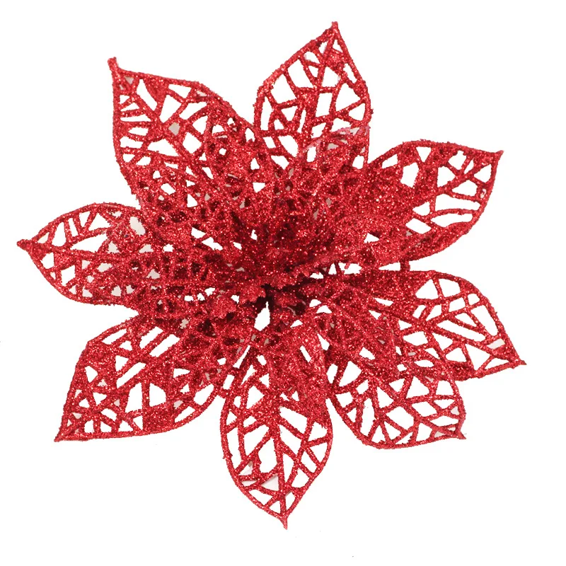 5 шт. Искусственные Рождественские цветы с вырезами украшения для рождественской