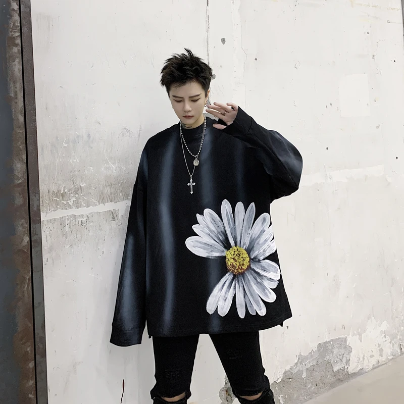 UNCLEDONJM толстовки с цветочным принтом для мужчин kanye west свободная толстовка