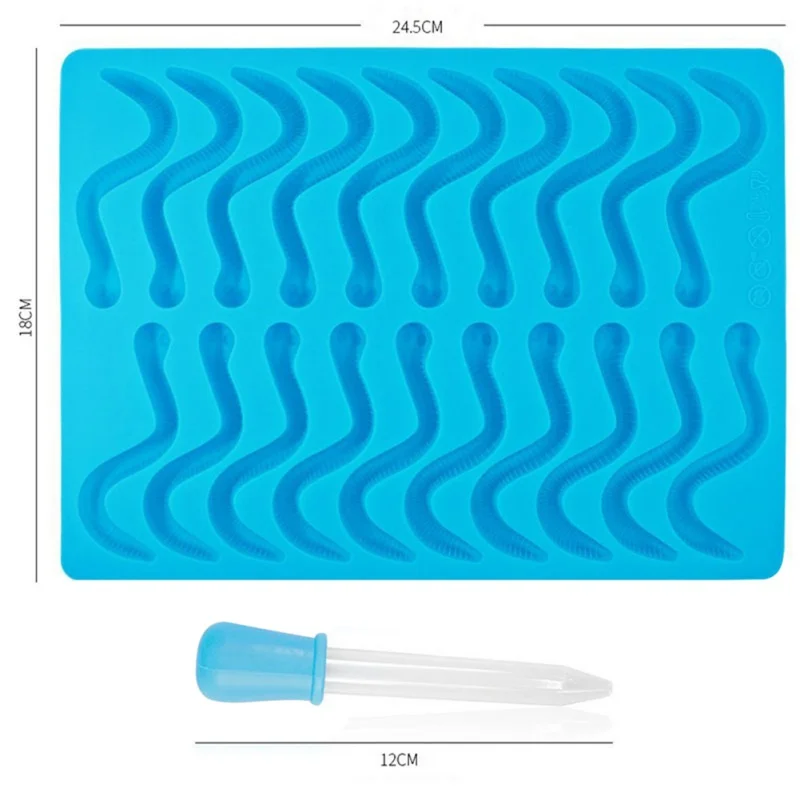Форма для конфет в виде змей и червей силиконовые резиновые формы шоколада
