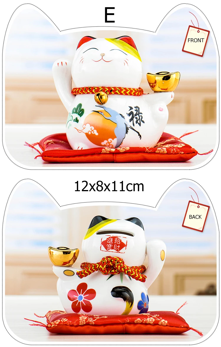 4 дюймов керамическая статуэтка Maneki Neko Lucky Cat Копилка Фортуна украшения "кошки" копилка фэн-шуй бизнес подарок