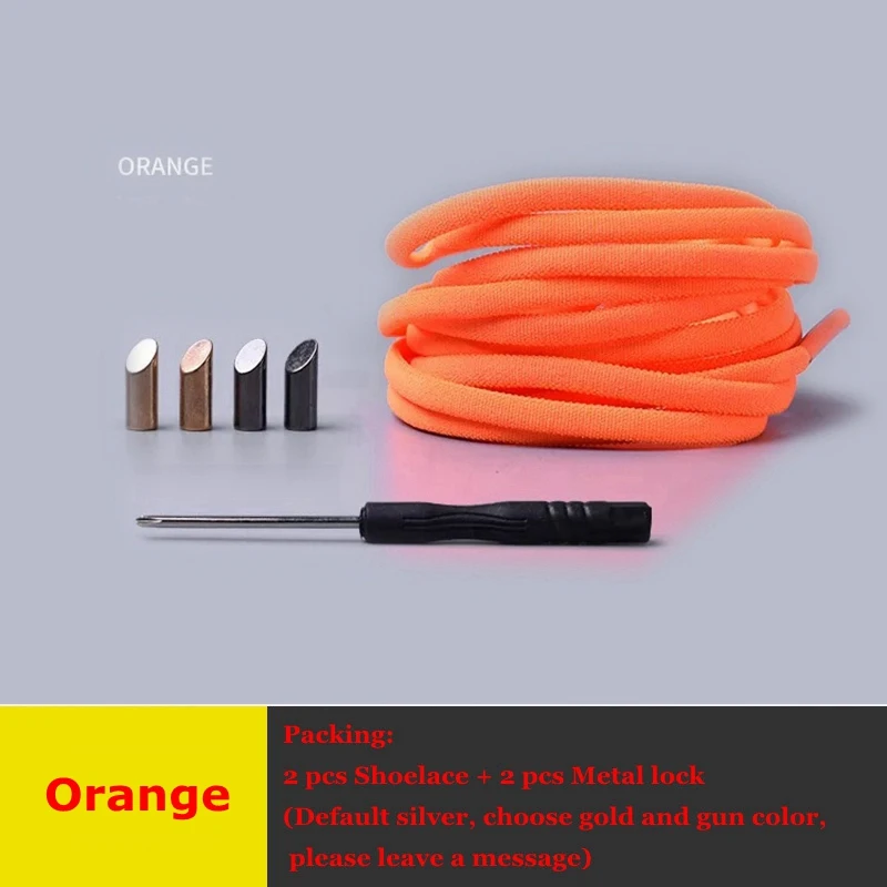Orange 1 пара одноцветных полукруглых шнурков эластичные кружевные шнурки без галстука Детские Взрослые быстрые кроссовки без шнуровки обувные шнурки для шнуровки - Цвет: Orange