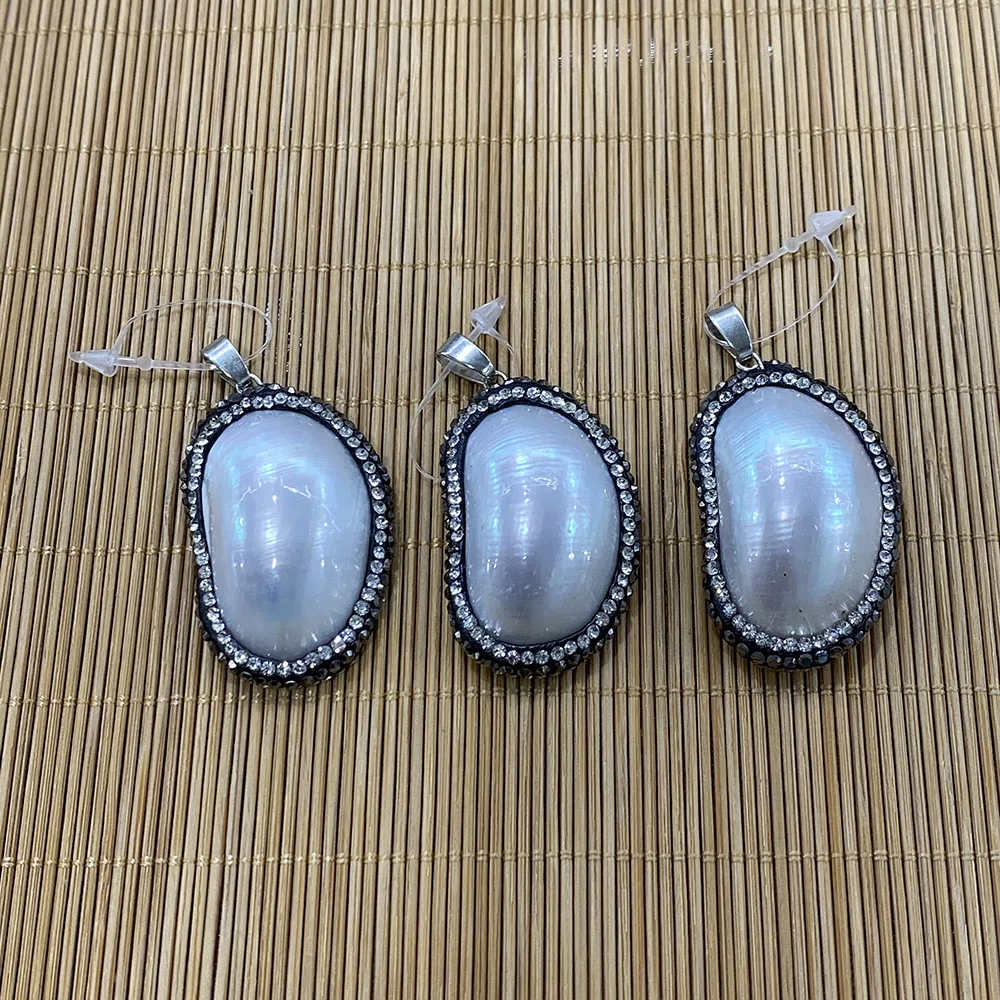 

Natural Spiral Shell Pendant Charm Sticker Diamond Pendant Ladies Jewelry DIY Jewelry Bracelet Necklace Accessories Wholesale