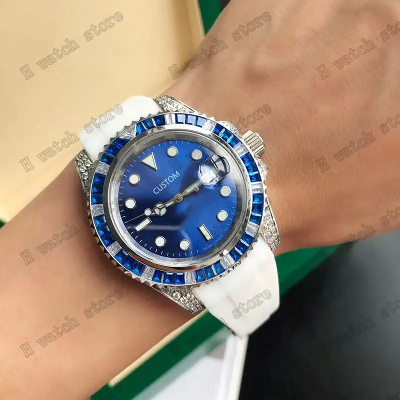 

40mm Watch Men Sapphire Crystal Glass Automatic Mechanical Watch Crystal Bezel Luminous Miyota 8215 Waterproof Men's Watch